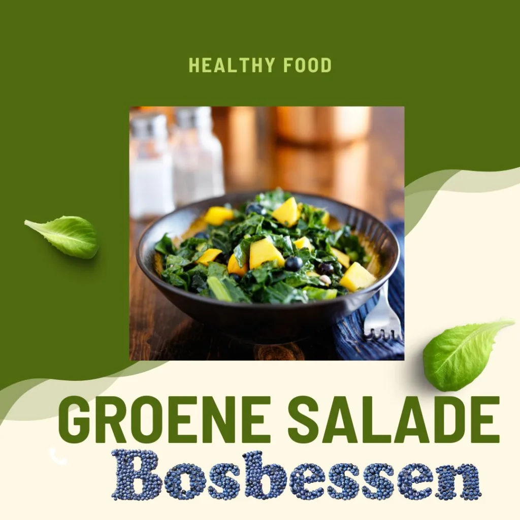 Bosbessen salade voorbeeld poster met generatieve letters