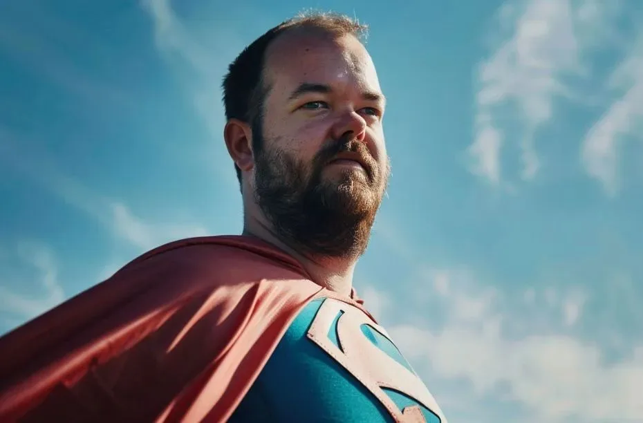 Edwin als superman