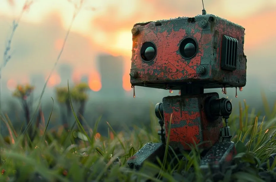 Wat kan ChatGPT - robot in het gras afbeelding