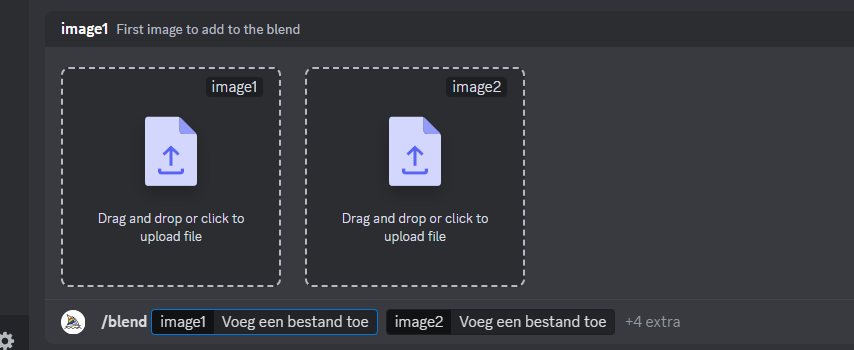 Screenshot van mijn Discord server van de /blend functie