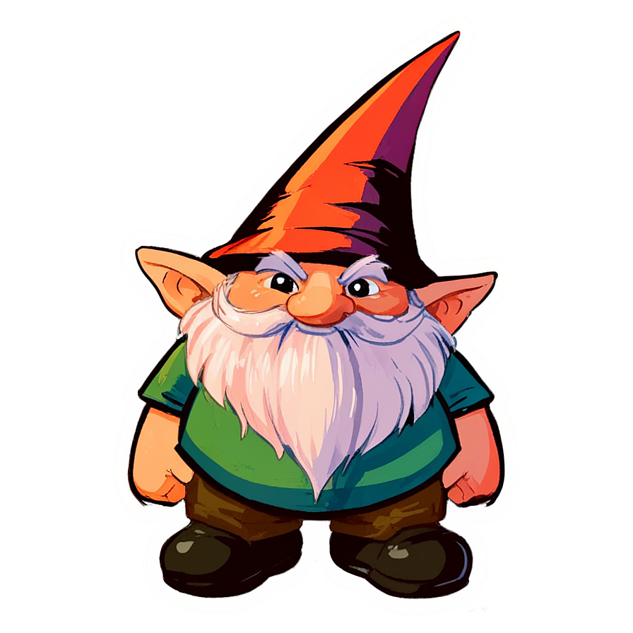 Transparante afbeelding van een gnome, gemaakt met Leonardo AI, sticker, Anime