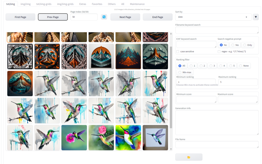 Image Browser screenshot van mijn bibliotheek