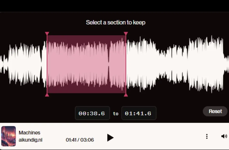 Suno nummers croppen uitleg
