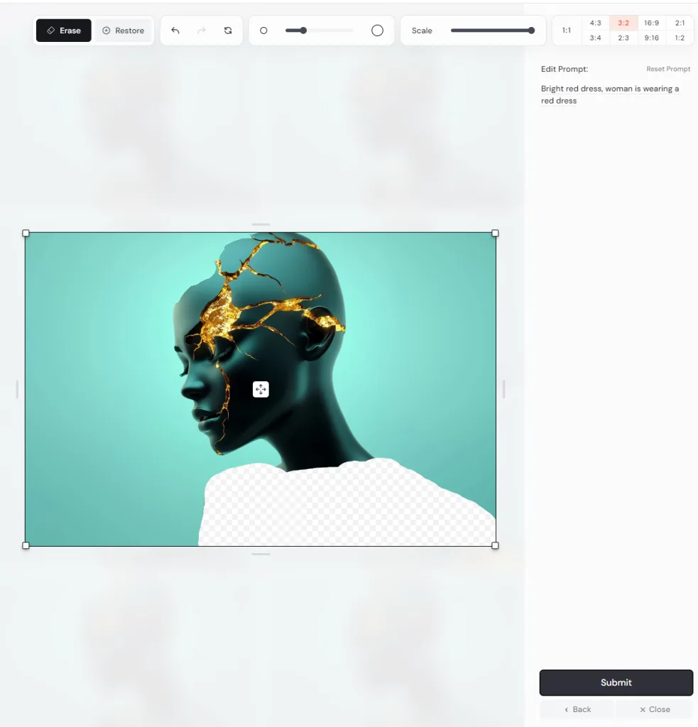 SCreenshot selectie afbeelding Midjourney, met nieuwe prompt. 