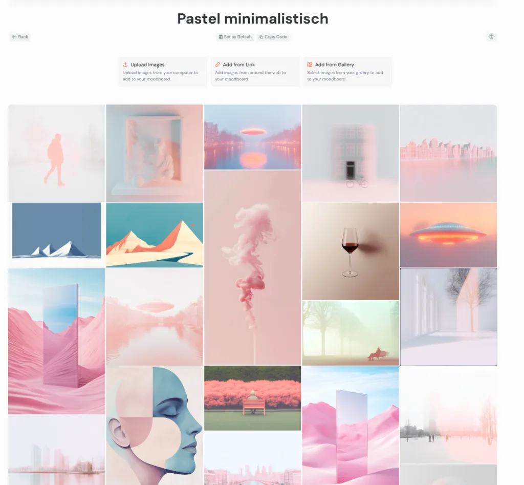 Moodboard Midjourney voorbeeld